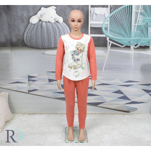 Детска пижама в оранжево Клара - 100% Памук